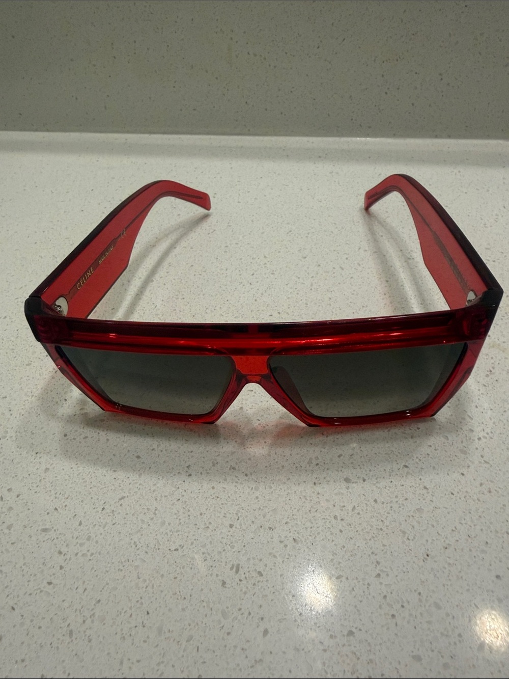 Celine CL0030F Red Shield square sunglasses